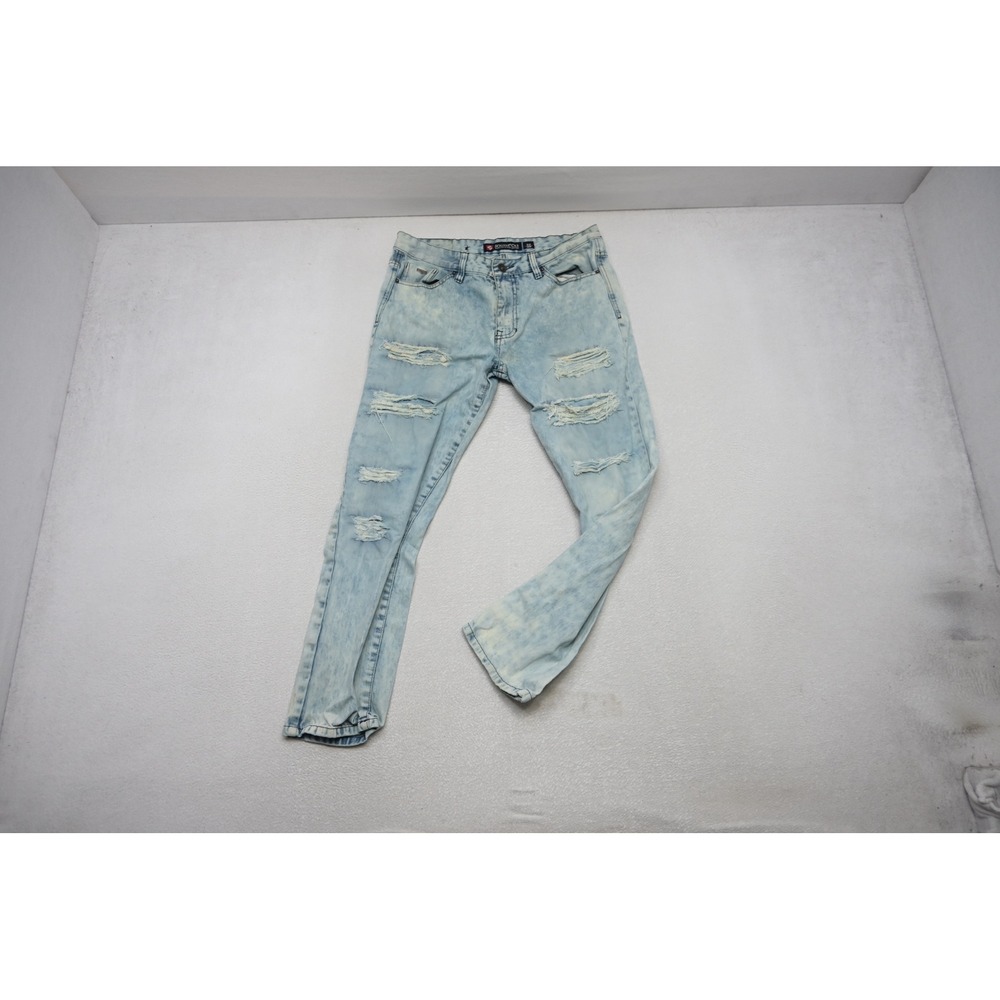 Southpole Distressed Jeans Mens 32x30 Blue Acid Wash Ripped Streetwear